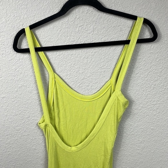 New Alix NYC Paulis Midi Tank Dress Kiwi Lime Green Neon Stretch Rib Knit Sz S - Picture 5 of 11